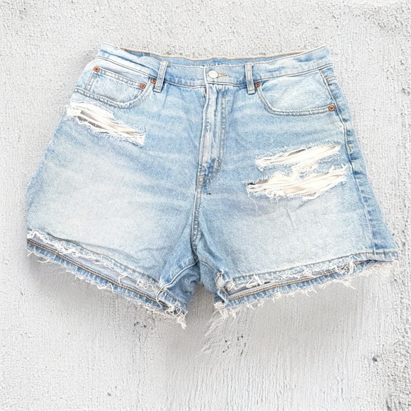 American eagle Distressed Light Blue Denim Shorts 12 - Picture 1 of 6